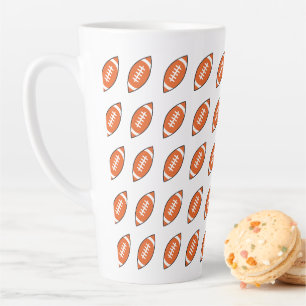 American football illustration pattern latte mug