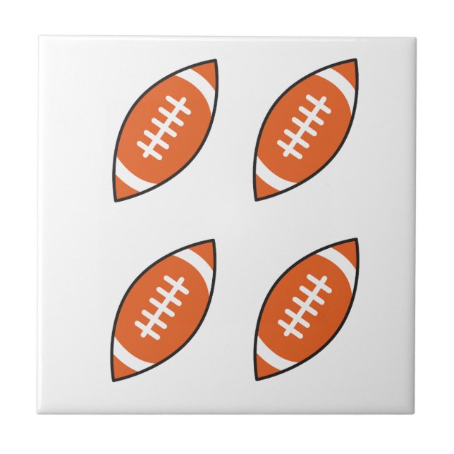 American football illustration pattern throw pillo ceramic tile (Front)