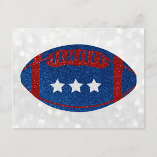 American Football July 4th Glitter Postcard