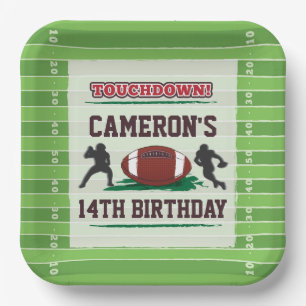 American Football Kids or Adult Birthday Paper Pla Plate
