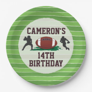American Football Kids or Adult Birthday Paper Plate