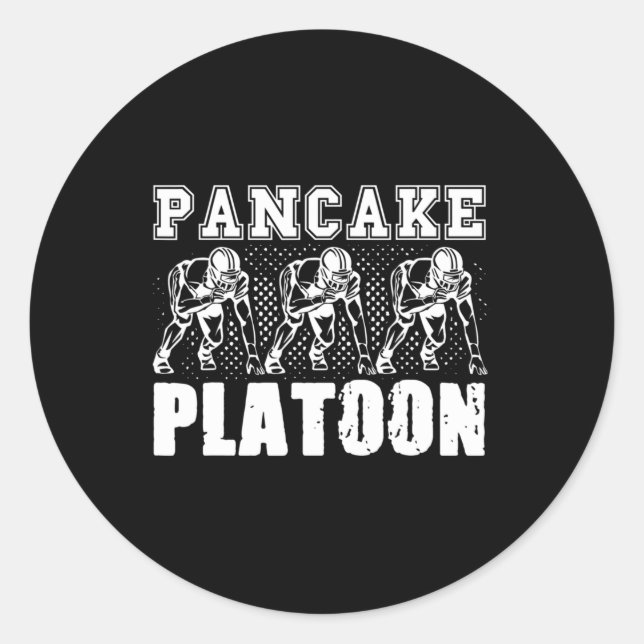 American Football Lineman Pancake Platoon Player S Classic Round Sticker (Front)
