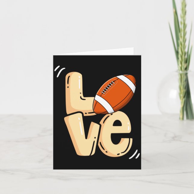 American Football Love Valentines Rugby Srts Pl _1 Card (Front)