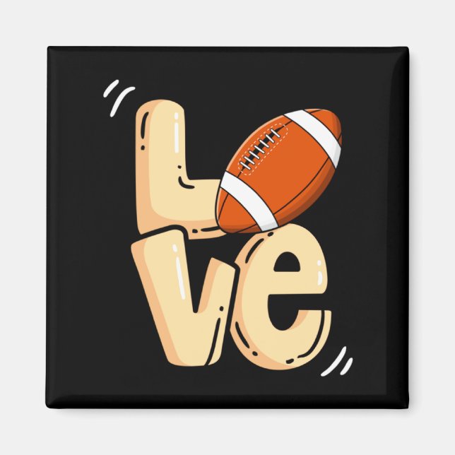American Football Love Valentines Rugby Srts Pl _1 Magnet (Front)