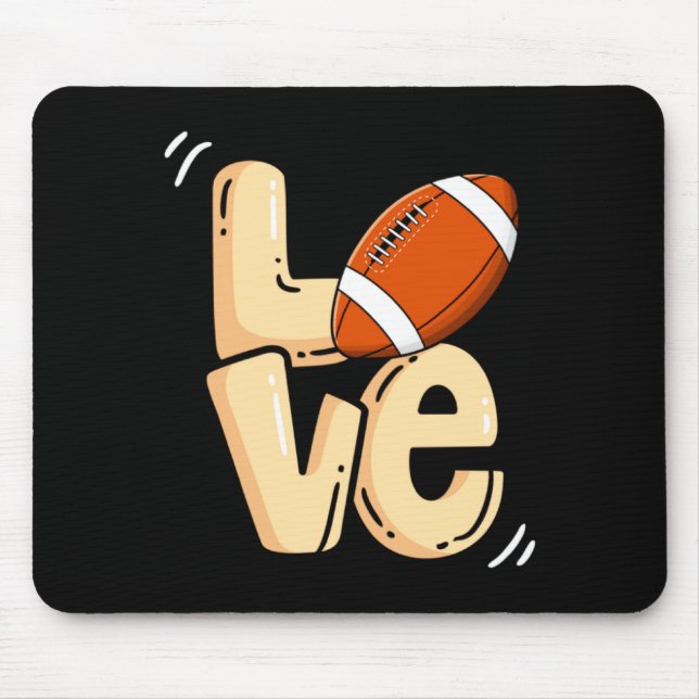 American Football Love Valentines Rugby Srts Pl _1 Mouse Pad (Front)