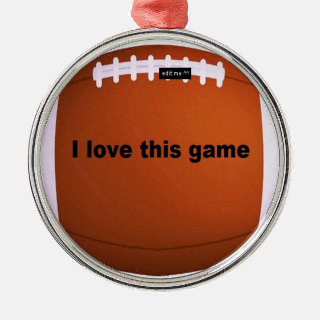 American football metal ornament (Front)