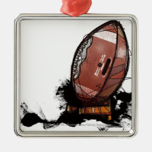 American football metal tree decoration