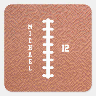 American Football Name Birthday Party Square Sticker
