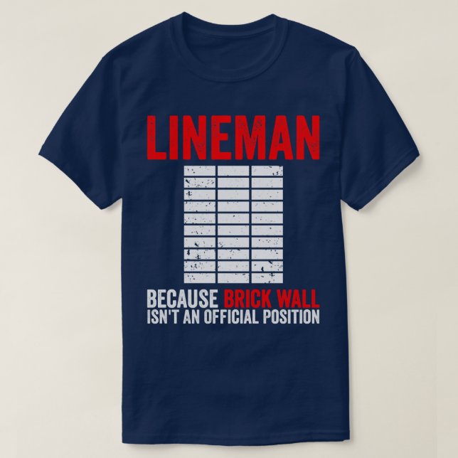 American Football Offensive Lineman  T-Shirt (Design Front)