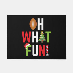 American Football Oh What Fun Holiday Christmas Doormat