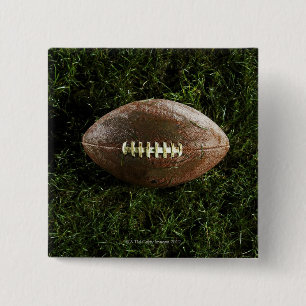American football on grass, view from above 15 cm square badge
