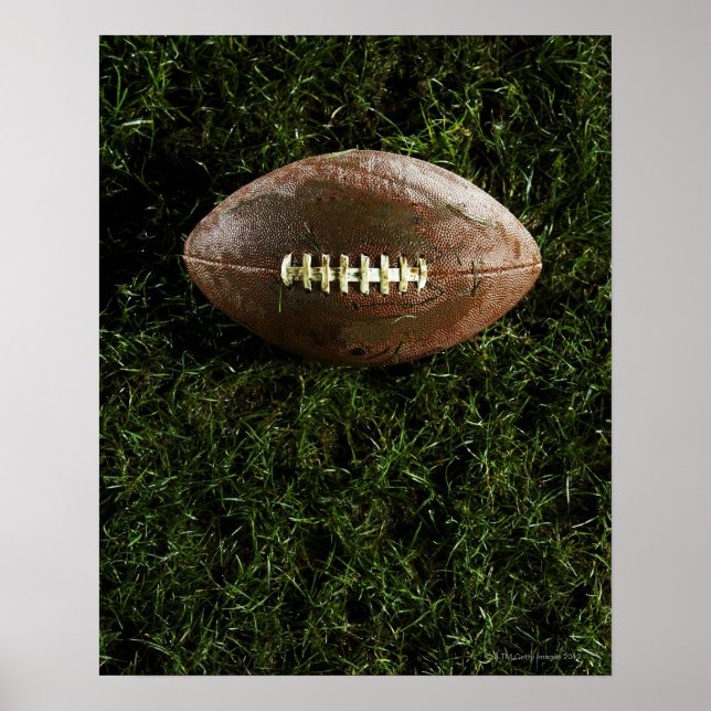 American football on grass, view from above poster (Front)