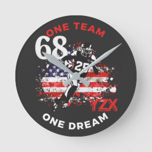 American football, one team one dream round clock