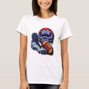 American Football Or Rugby Helmet Ball Shoe Named T-Shirt