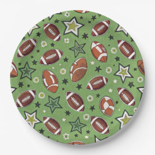 American Football Paper Plate
