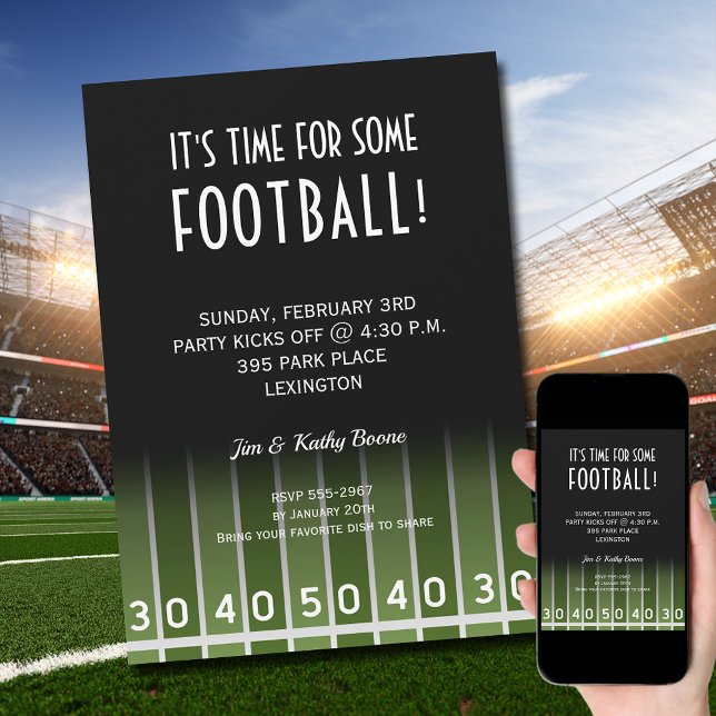 American Football Party Invitation (Order INSTANT DOWNLOAD to send digitally or PRINTED cards to mail or both!
)