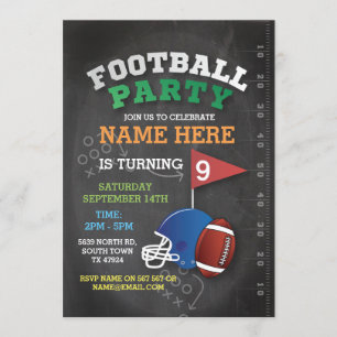 American Football Party Invite Birthday Invitation