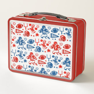 American Football Pattern Metal Lunchbox