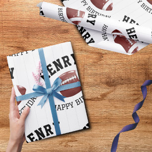 American Football Pattern Wrapping Paper