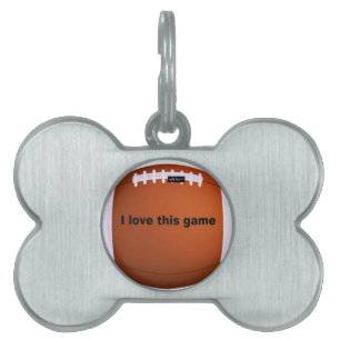 American football pet name tag