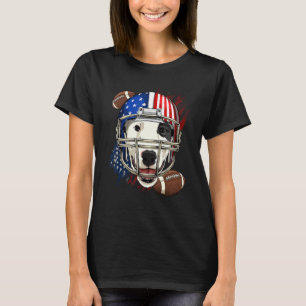 American Football Player Bull Terrier Dog Face Pat T-Shirt