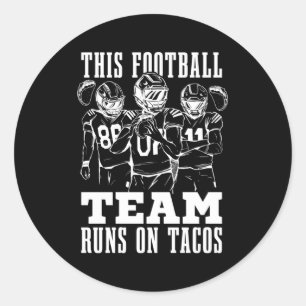 American Football Player Footballer Football Taco Classic Round Sticker