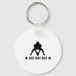 American Football Player Logo Key Ring