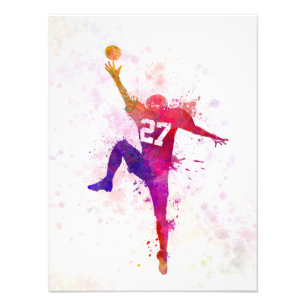 american football player man catching receiving photo print