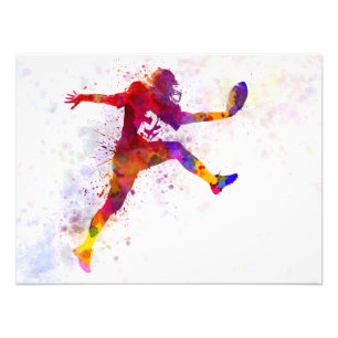 american football player man scoring touchdown photo print