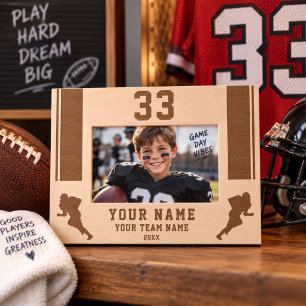 American Football Player Silhouette Sports Etched Frames