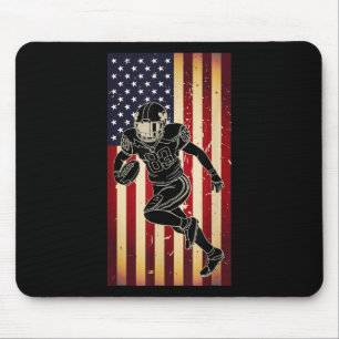American Football Player Usa Flag Pride Football P Mouse Pad