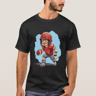 American Football Playing Boy Kids American Foot T-Shirt