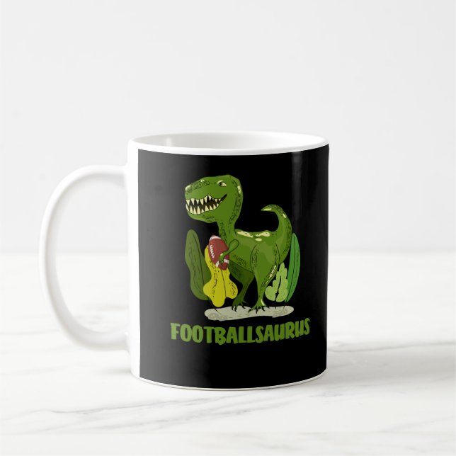 American Football playing Trex Funny Dino Sport Coffee Mug (Left)