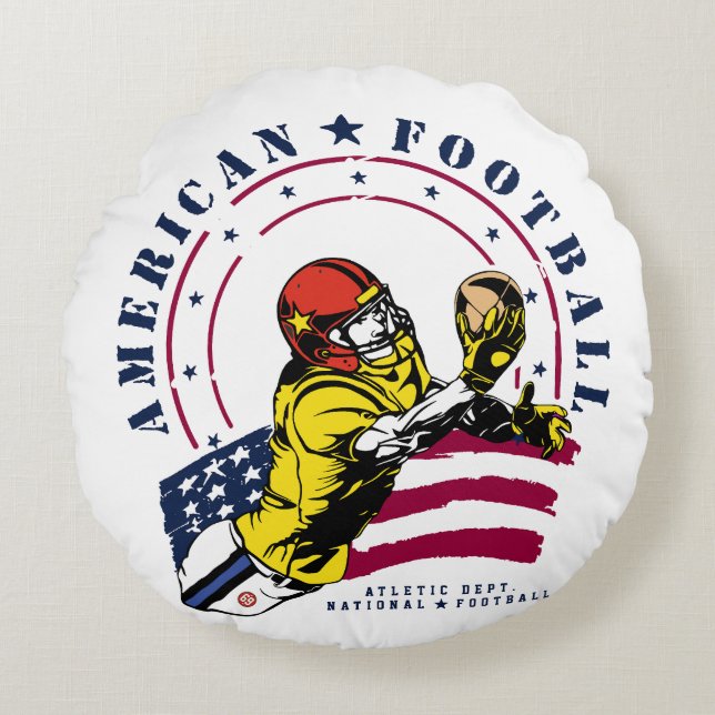 AMERICAN FOOTBALL ROUND CUSHION (Front)