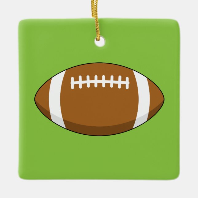 American Football Rugby Ball Ceramic Ornament (Front)