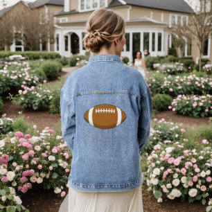 American Football Rugby Ball Denim Jacket