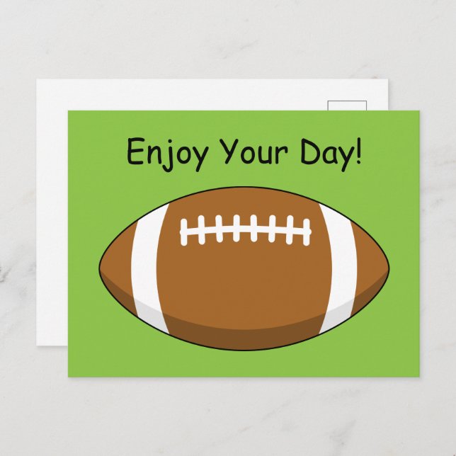 American Football Rugby Ball Personalise Holiday Postcard (Front/Back)