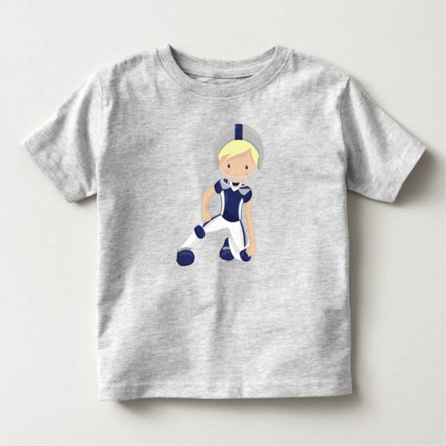 American Football, Rugby, Cute Boy, Blonde Hair Toddler T-Shirt (Front)