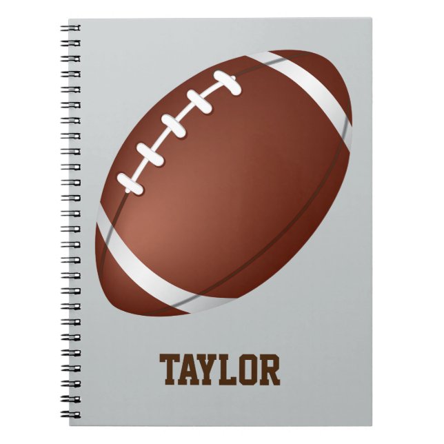 American football rugby name customise notebook (Front)