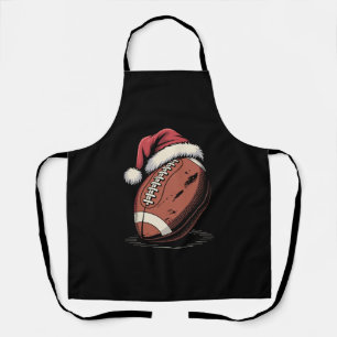 American Football Santa Hat Sports Christmas Xmas Apron