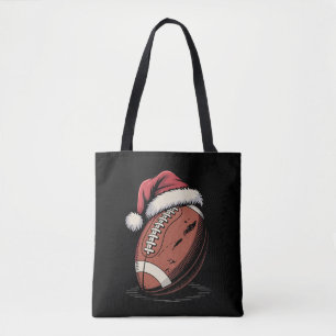 American Football Santa Hat Sports Christmas Xmas  Tote Bag
