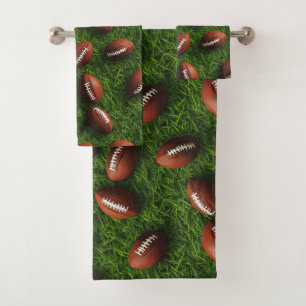 American Football Seamless Sports Pattern Bath Towel Set