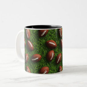 American Football Seamless Sports Pattern Two-Tone Coffee Mug