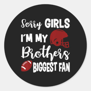 American Football Sister Biggest Fan Little Sister Classic Round Sticker