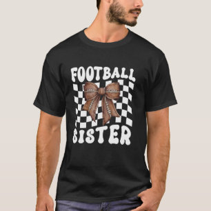American Football Sister Coquette Bow Funny Game D T-Shirt