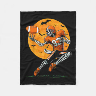 American Football Skeleton Boys Halloween Football Fleece Blanket