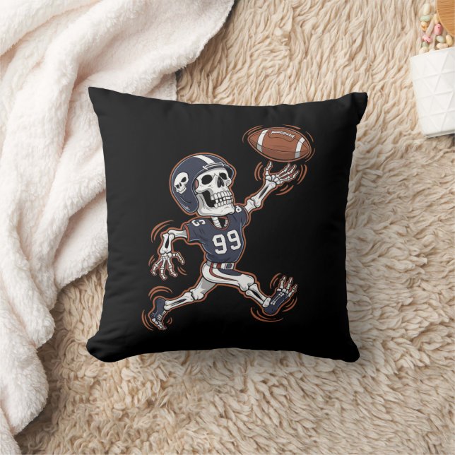 American Football Skeleton Halloween Football  Cushion (Blanket)
