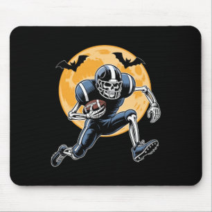 American Football Skeleton Halloween Football Men Mouse Pad