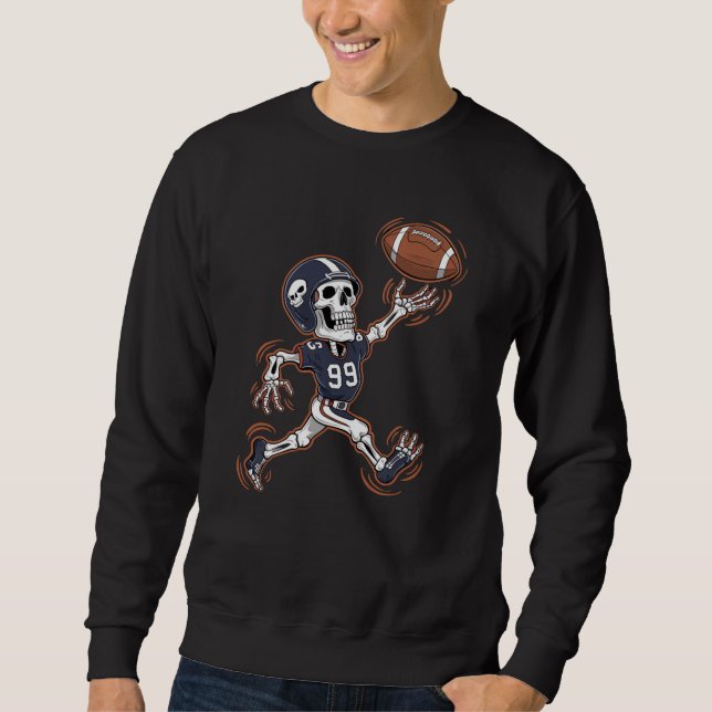 American Football Skeleton Halloween Football  Sweatshirt (Front)