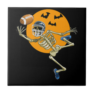 American Football Skeleton Halloween Men Boys Foot Ceramic Tile